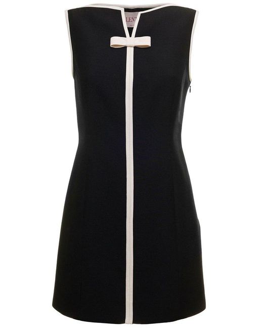 Valentino Black Bow Detailed Sleeveless Mini Dress