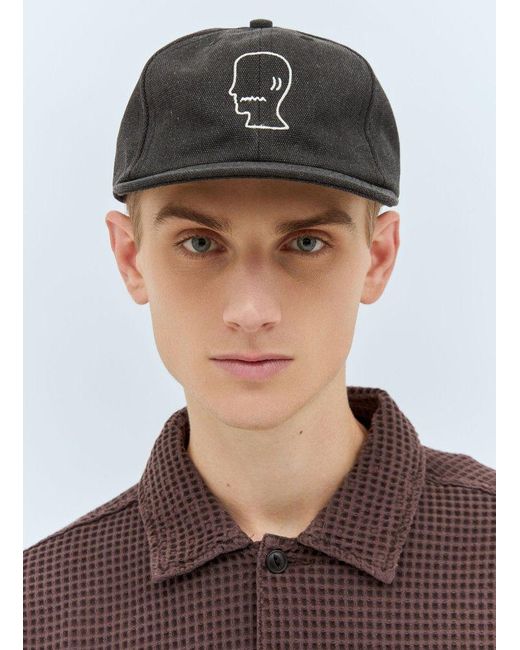 Brain Dead Black Emblem Head Baseball Cap for men