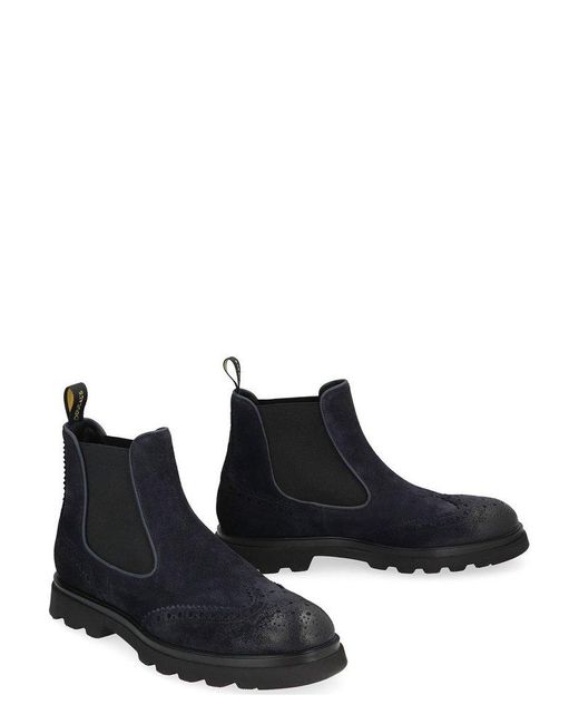 Doucal's Black Distressed Chelsea Boots for men