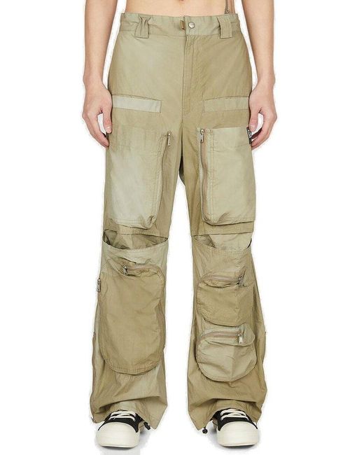 DIESEL Wide-leg Cargo Trousers in Natural for Men | Lyst