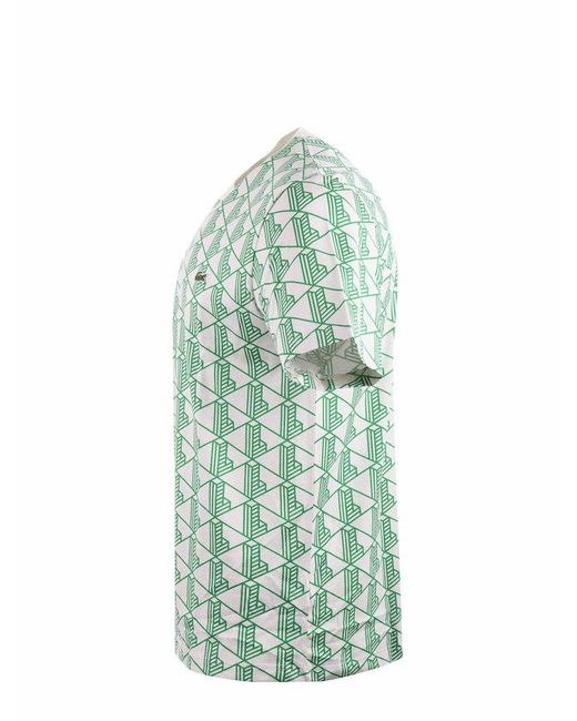 Lacoste Green Monogram Crewneck T-Shirt for men