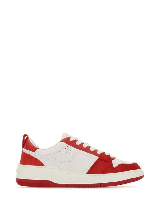 Ferragamo Red Lace-up Skate Sneakers