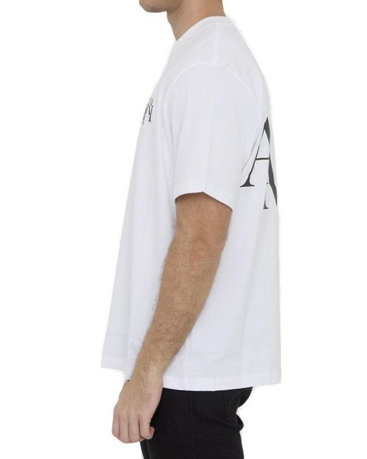 Amiri White Staggered Logo T-Shirt for men