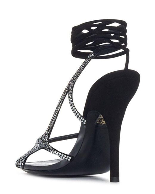 The Attico Venus Chrome Slingbacks in Black | Lyst