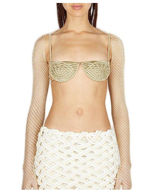 Isa Boulder Metallic Moire Sleeve Top