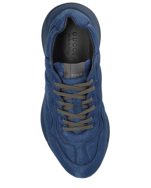 Gucci Blue Sneakers With Logo for men