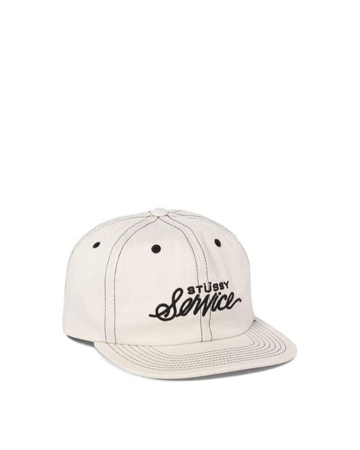 Stussy Natural Stüssy Service Embroidered Trucker Cap for men