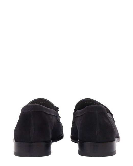 Doucal's Blue Tassel Detailed Fringed Loafers for men