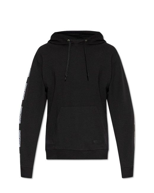 Moschino Black Hoodie With Logo, for men
