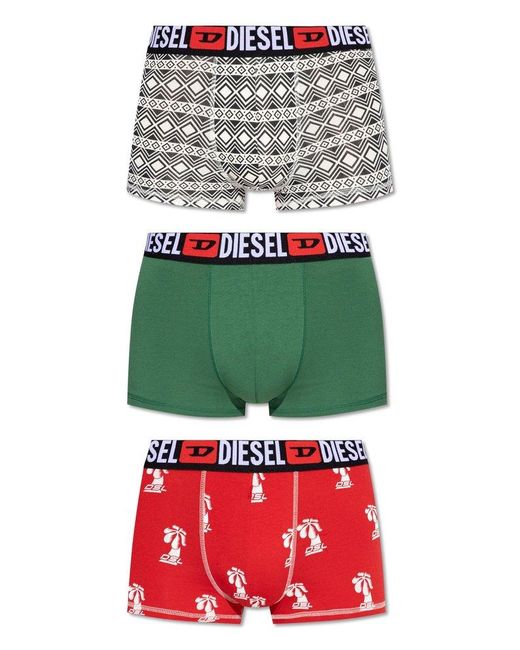 DIESEL Red Branded Boxers 3-Pack for men