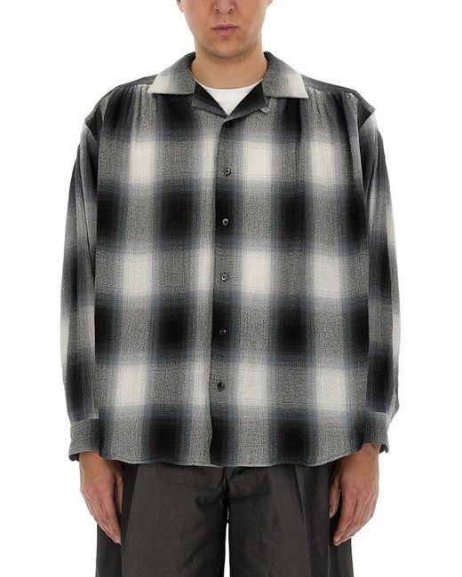 A.I.E. Black Classic Checkered Shirt for men