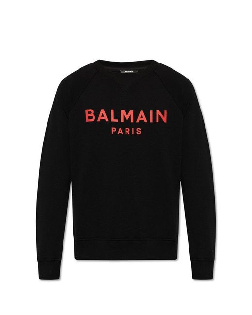 Balmain Black Sweatshirt With Logo for men