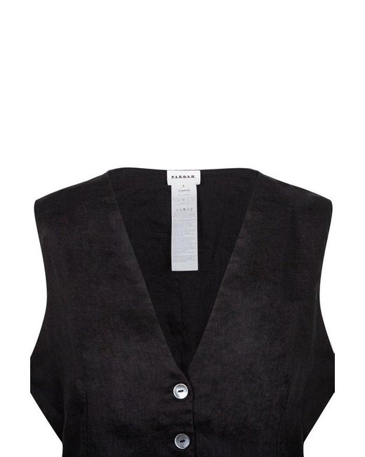 P.A.R.O.S.H. Black P.A.R.O..H. Button-Up Vest