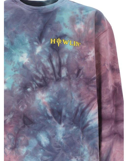 Howlin' By Morrison Blue Tie-Dye Crew Neck Sweater for men