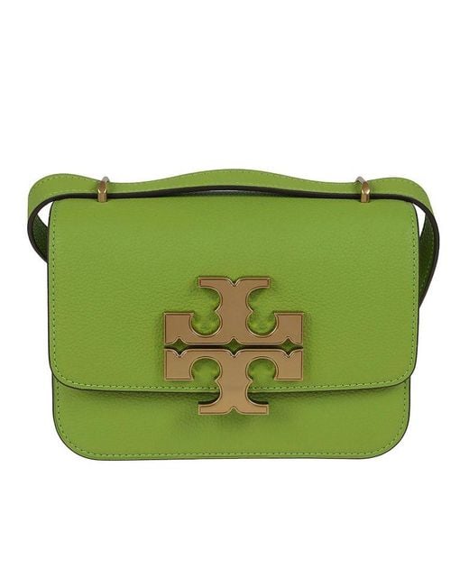Tory Burch Small Eleanor Pebbled Convertible Shoulder Bag in Green | Lyst