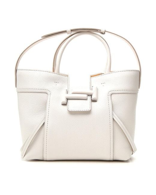 Tod's White Double T Tote Bag