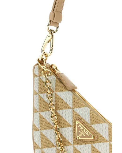 Prada Multicolor Logo-triangle Embroidered Zipped Mini Shoulder Bag