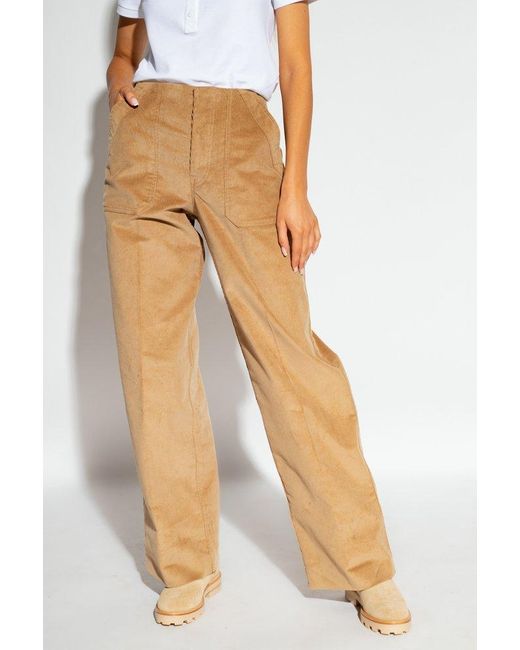 Moncler Natural Corduroy High-waisted Trousers