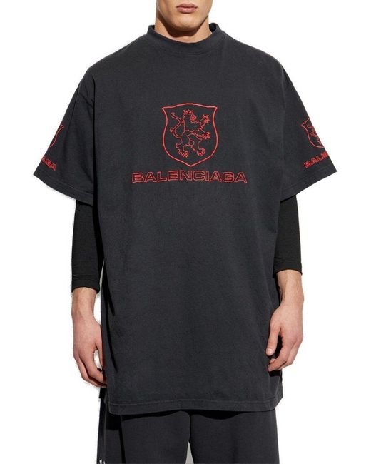 Balenciaga Black Lion Club Oversized T-Shirt for men