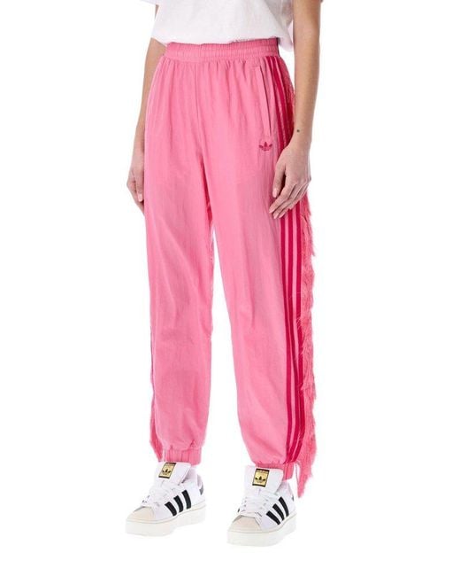 Adidas Pink Fringe-detailed Track Pants