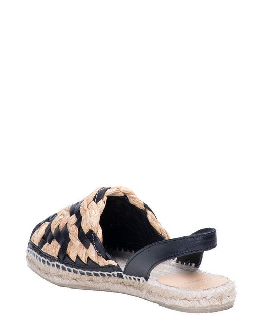 Castaner Blue Interwoven Slingback Flat Espadrilles