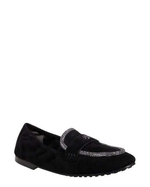 Tory Burch Black Embellished Slip-on Loafers