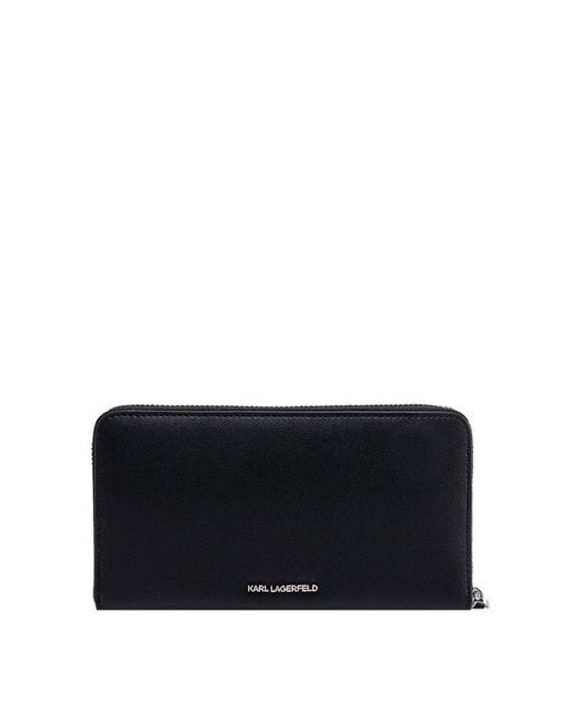 Karl Lagerfeld Black K/ikonik Leather Wallet