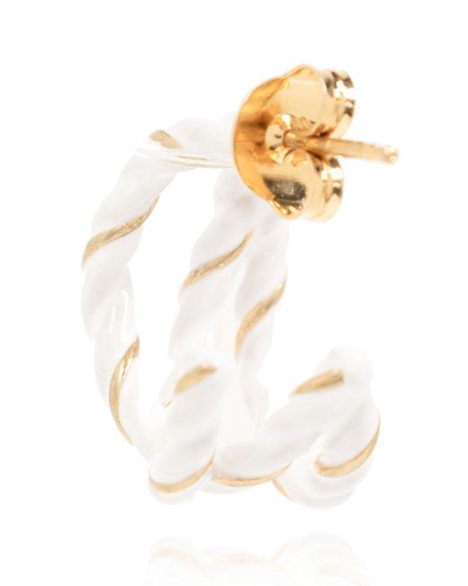 Maison Margiela White Brass Earrings,