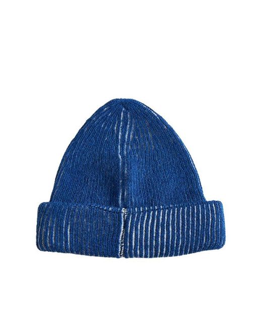 Roberto Collina Blue Two-tone Knitted Beanie for men