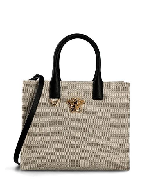 Versace: La Medusa Mini Bag - Natural Gold