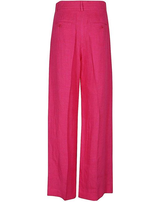 Weekend by Maxmara Pink High Waisted Wide-leg Trousers