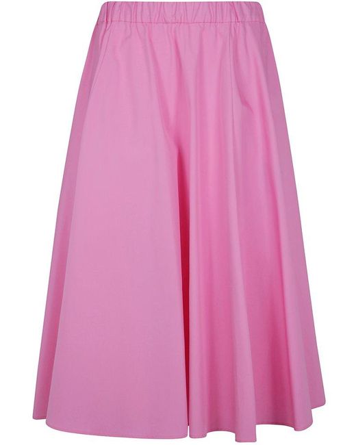 Aspesi Pink Flared Midi Skirt