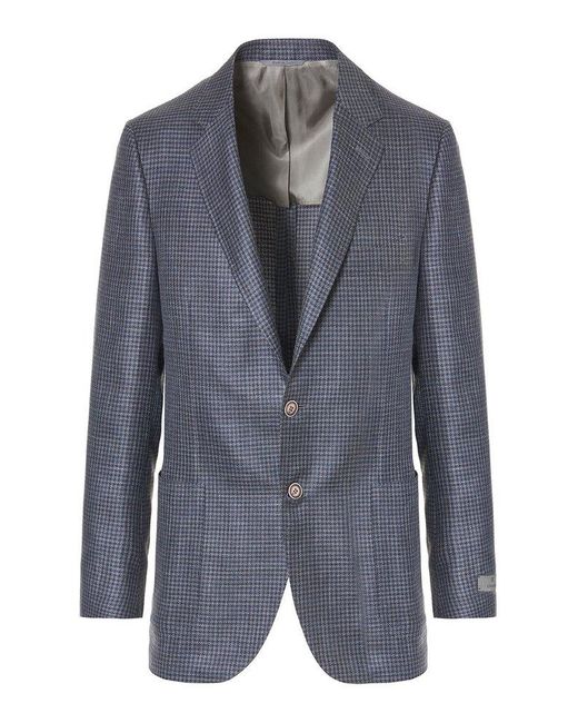 Canali Blue Kei Single-breasted Jacket for men