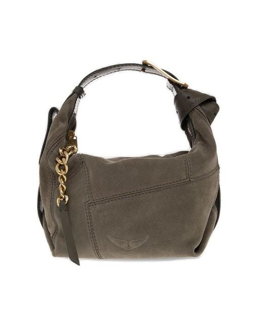 Zadig & Voltaire Gray 'le Cecilia' Suede Shoulder Bag