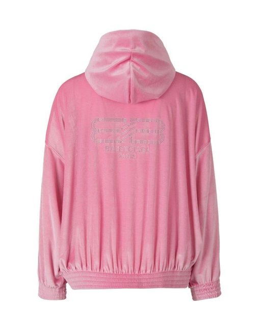 Balenciaga Pink Paris Velvet Sweatshirt