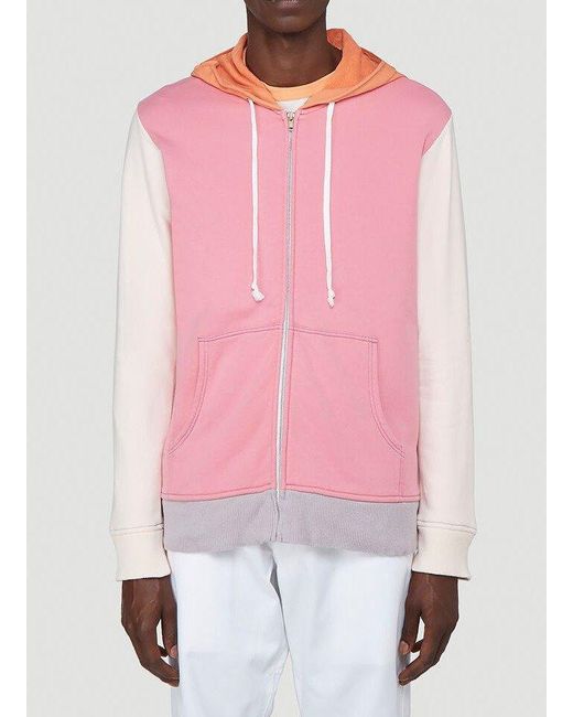 Comme des Garçons Pink Colour Block Hooded Jacket for men