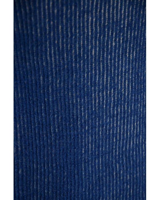 Roberto Collina Blue Crewneck Ribbed-knit Jumper for men