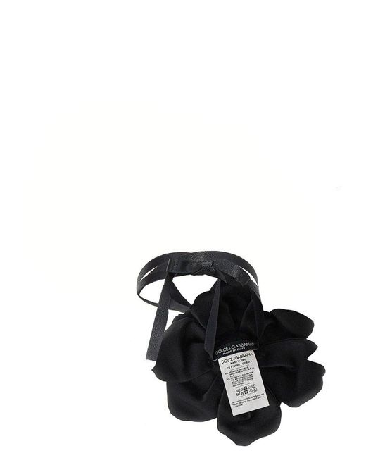 Dolce & Gabbana Black Flower Choker Necklace Jewelry
