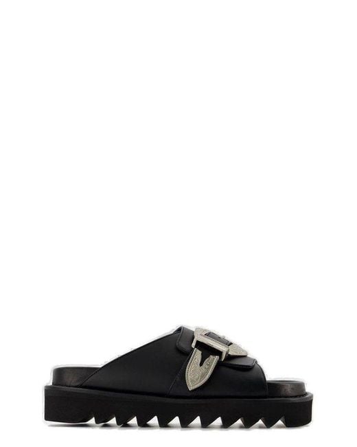 Toga Black Toga Western-style Buckle Detailed Slip-on Sandals