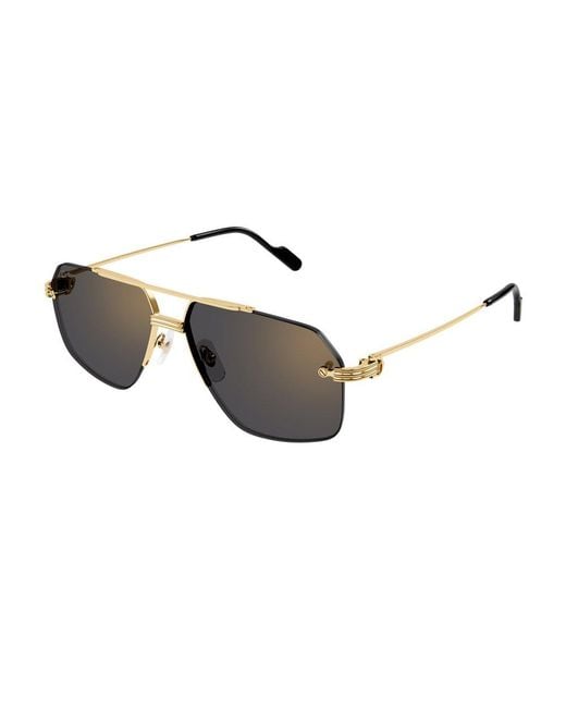 Cartier Brown Square Frame Sunglasses for men