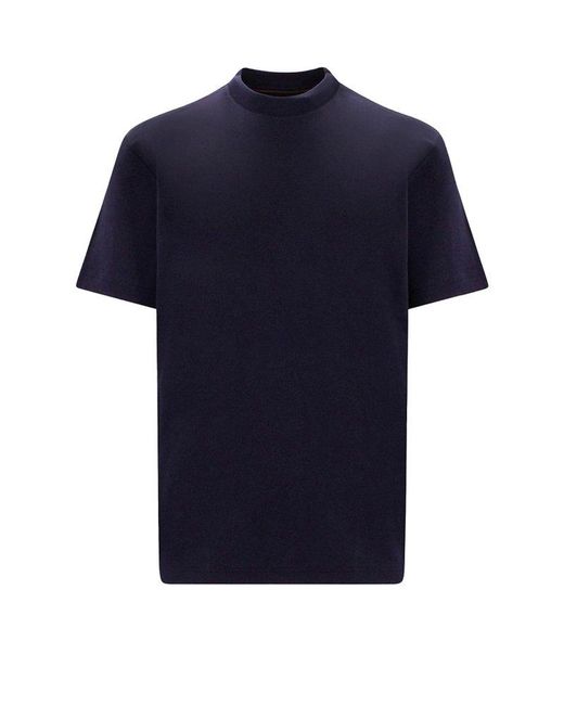 Loro Piana Blue Short-sleeved Crewneck T-shirt for men