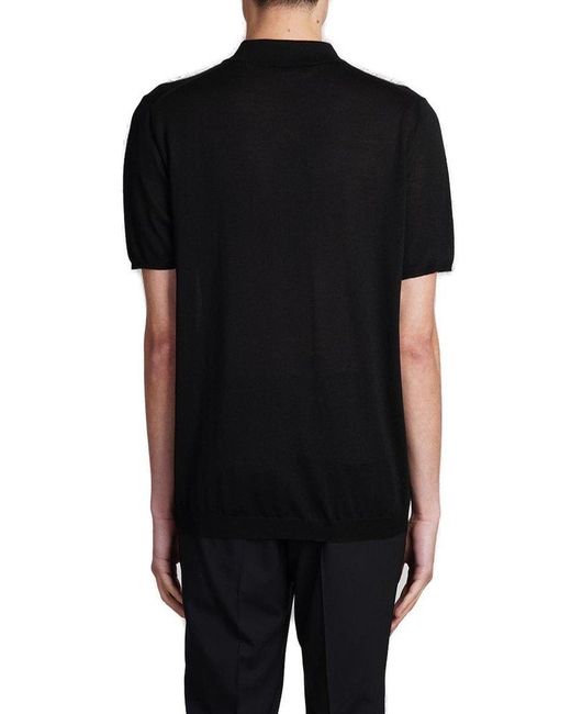 Roberto Collina Black Short-sleeve Polo Shirt for men