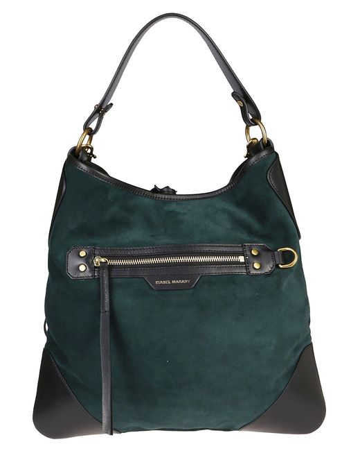 Isabel Marant Leather Panelled Shoulder Bag in Green - Lyst