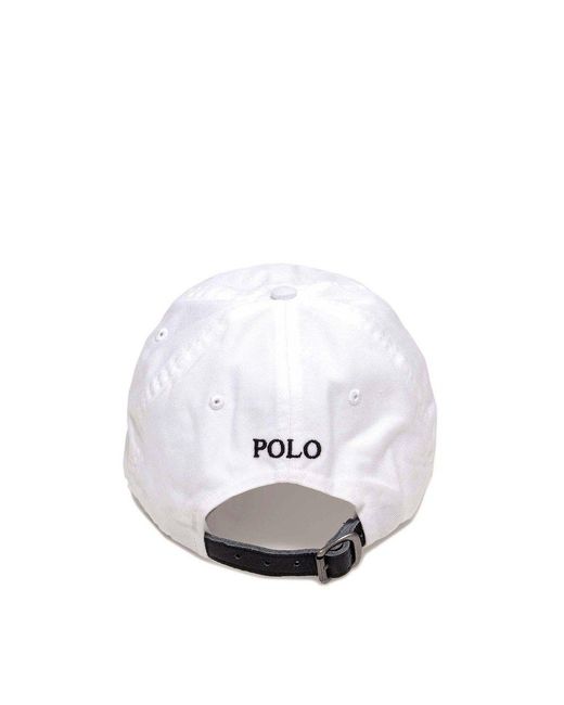 Polo Ralph Lauren White Logo Embroidered Baseball Cap for men