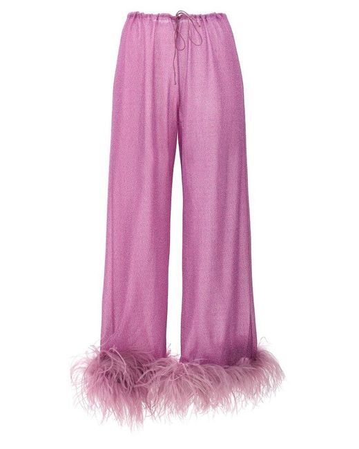 Oseree Pink 'Lumiere Plumage' Pants