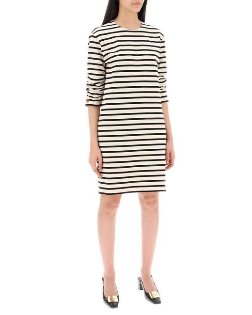 Tory Burch Black "Striped Cotton Dress With Eight