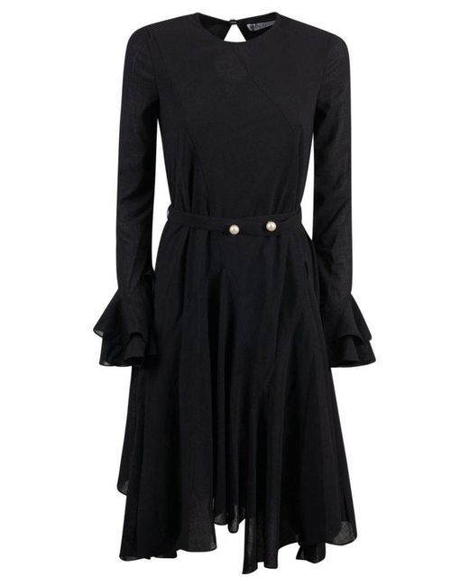 J.W. Anderson Black Pleated Midi Dress