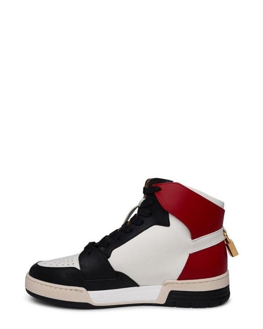 Buscemi Red Round Toe Lace-up Sneakers for men