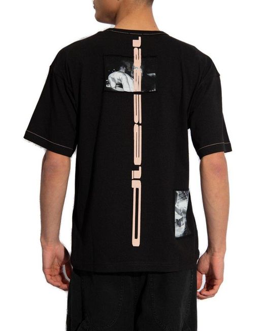 DIESEL Black 't-boxt' T-shirt With Logo, for men