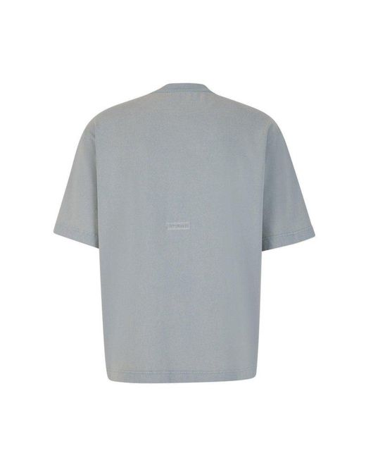 Acne Gray Logo Patch Crewneck T-shirt for men